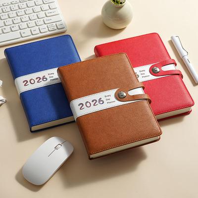 Pu Leather  New Design Custom Logo Notebook Gift Set Budget Custom Daily 2026 Planners