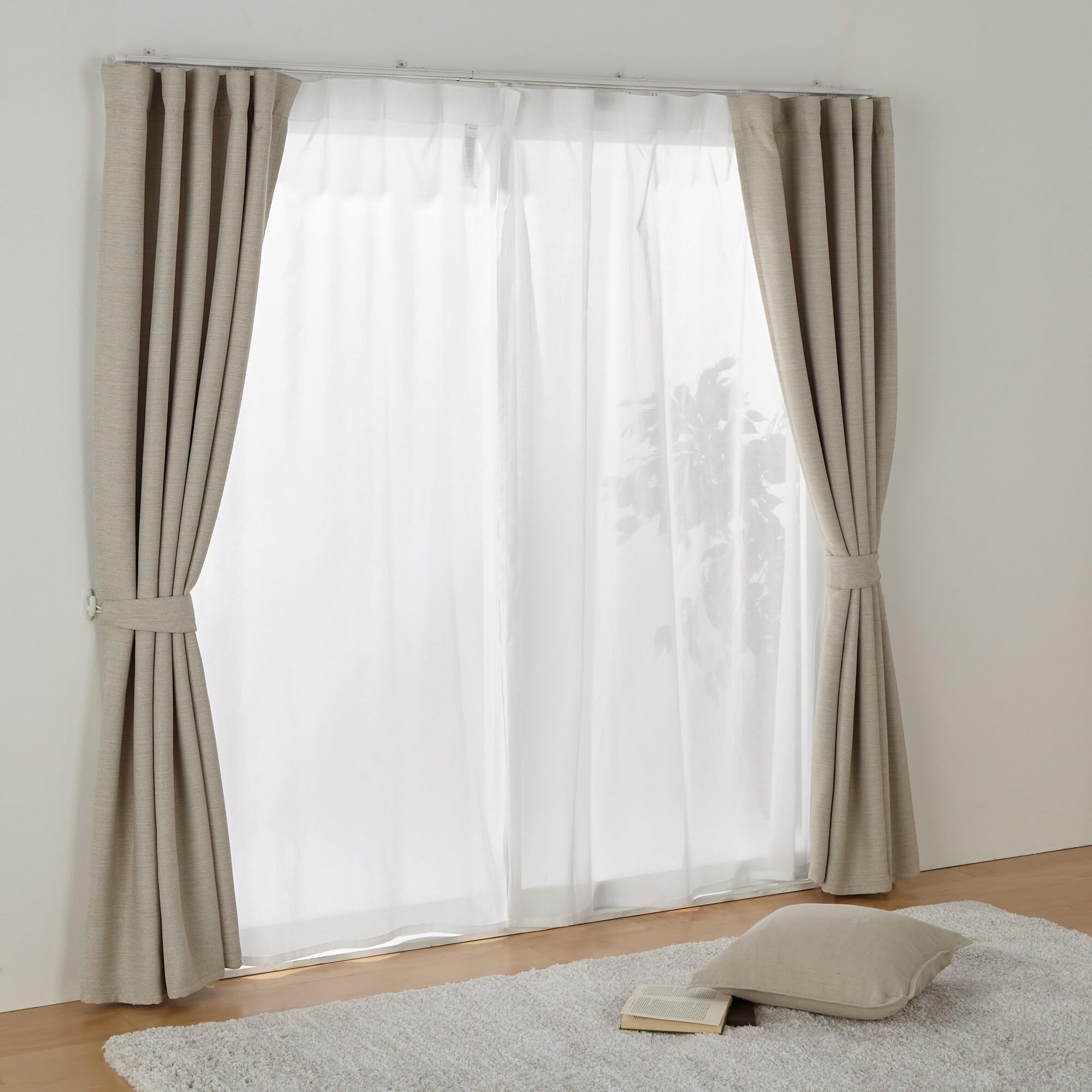 

MUJI Хлопковая вуаль кружево Ширина 100 x Длина 176 84759659 Шторы без складок, см, Молочно-белый