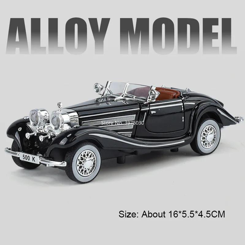 1:32 Scale Alloy Rolls Royce Phantom 500K Vintage Cars Model Toys Wheel Shock Absorption Pull Back Vintage Vehicle for Boys' Toy