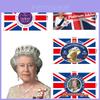 Aniversario 70 de la Reina Isabel II Bandera Union Jack Tapiz Poliéster Material de Primera Calidad 90*150cm
