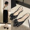 2025 Women's Houndstooth Half-Toe Backless Flats: Trendy Summer Fashion