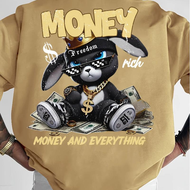 Das neue Herren-T-Shirt für den Sommer ist ein lässiges, modisches, sportliches, atmungsaktives, weiches und schlichtes 3D-Buchstaben-Print-Shirt.