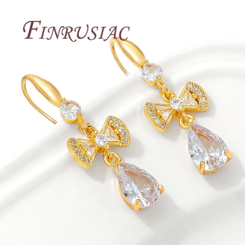 18K Gold Plated Brass with Zircon Connectors For Jewelry,Bowknot Charms For Necklace Necklace Accessories,DIY Earring Making