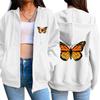 Butterfly Printed Hoodies for Women 2025 Hot Sale Hooded Longsleeve Jackets Autumn Home Outdoor Casual Fashion Ziiper Coats