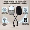 Handlebar Bike Mirrors HD Wide Vision Adjustable Angle Universal Bicycle Rear View Mirror for Motorcycle Bikes 8mm