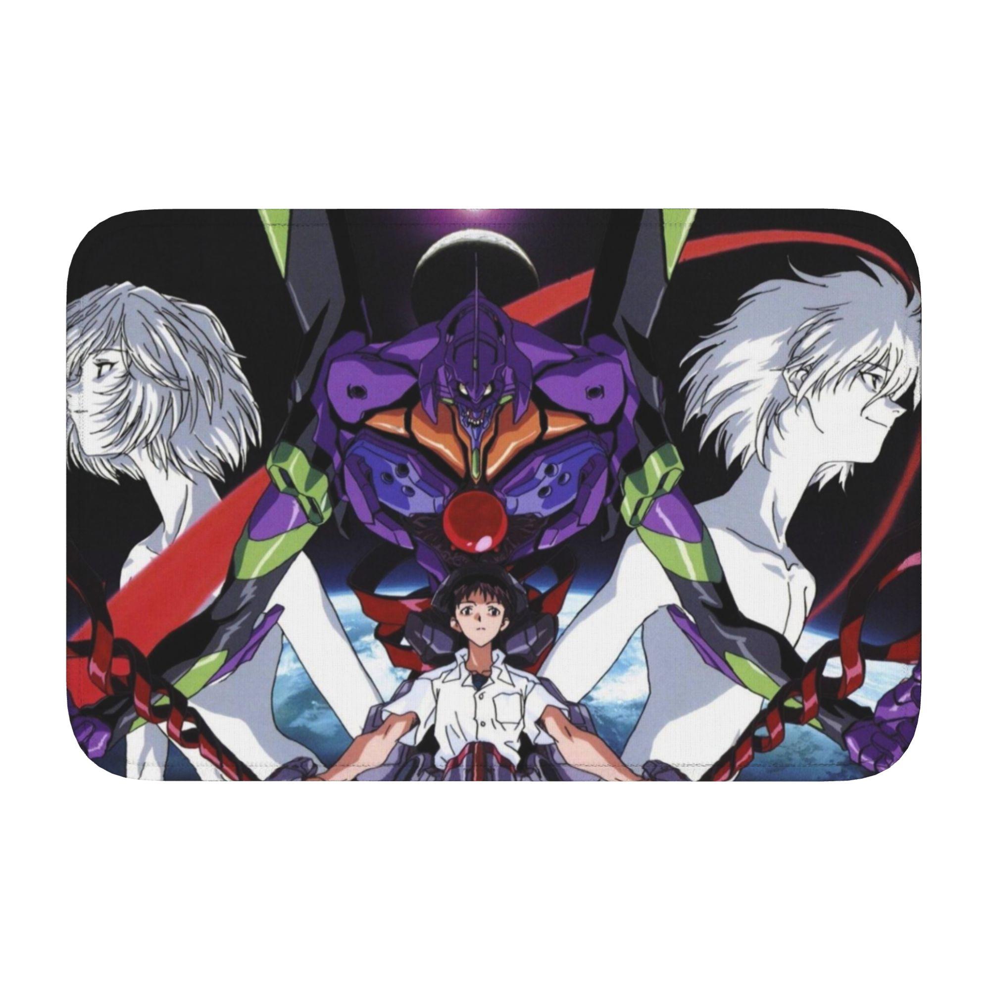 

Manga Evangeliones Doormat Anti-Slip Bath Kitchen Welcome Mat Living Room Door Floor Entrance Carpet Rug Footpad 60cm x 90cm