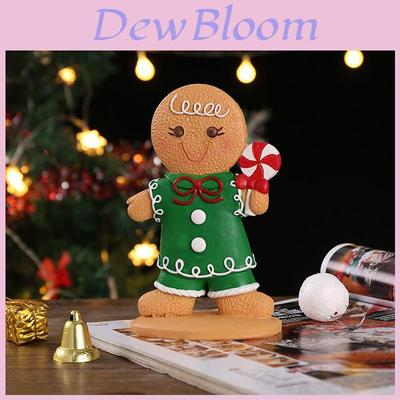 Christmas Gingerbread Man Decor Resin Cartoon Holiday Tabletop Ornament For Festive Atmosphere