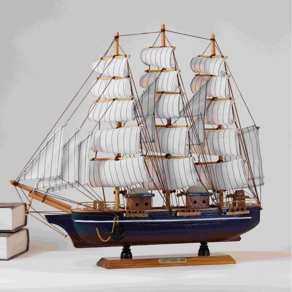 Smooth Sailing Solid Wood Large Sailboat Model: Living Room Decoration, Wedding & Housewarming Gift.