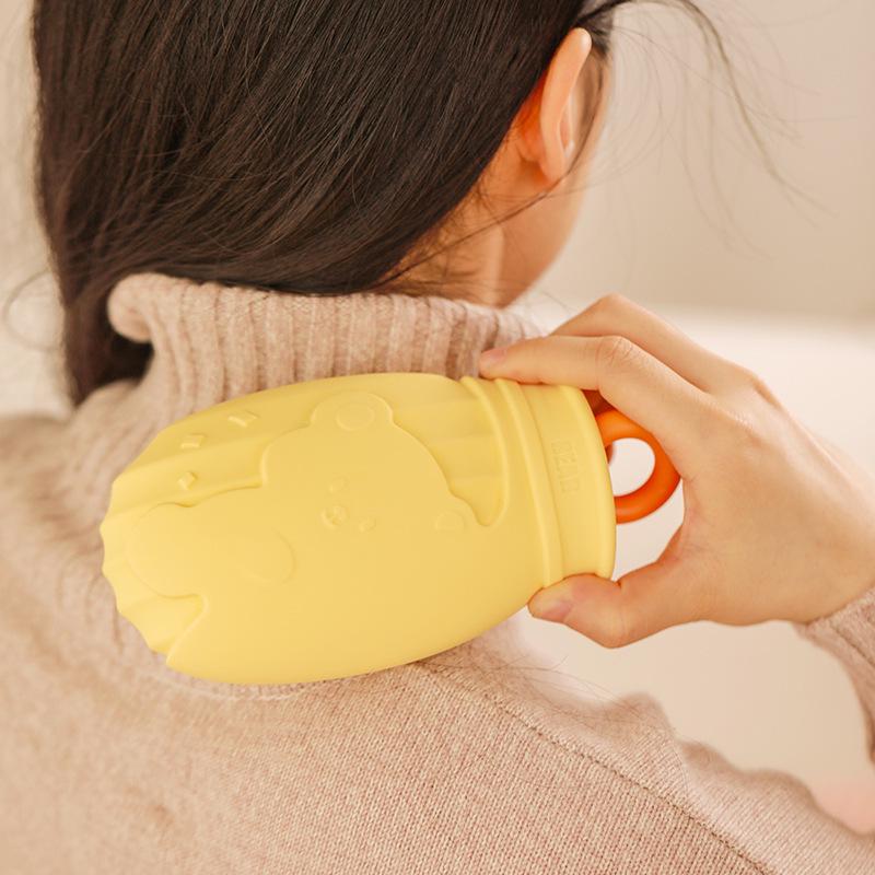 Cartoon Silicone Hot Water Bottle - Microwave Ready, Explosion-Proof, Cute Hand Warmer for Babies