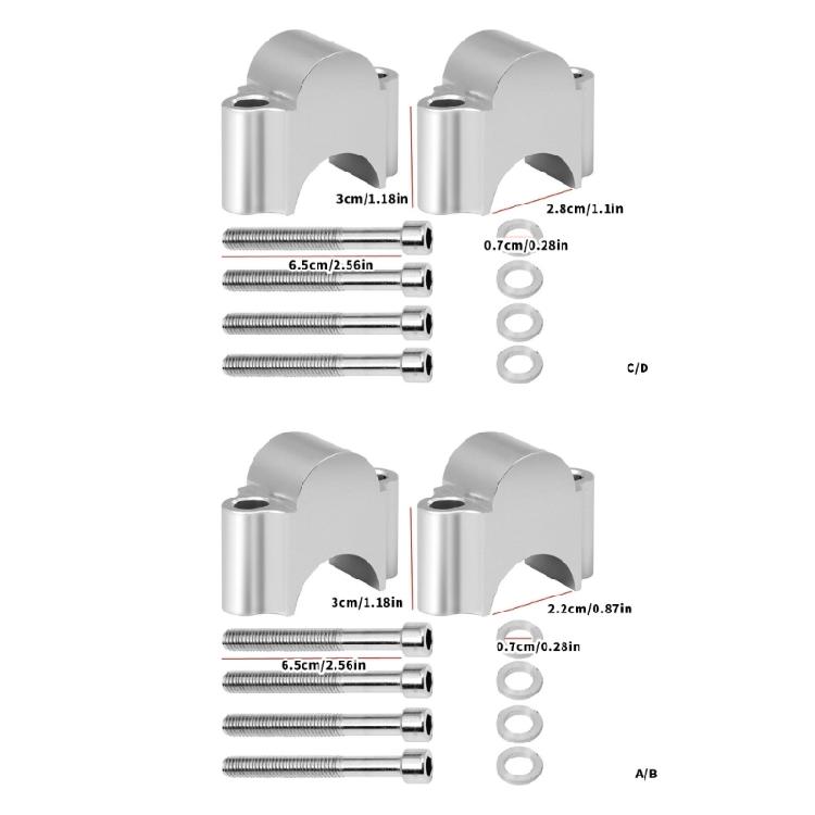 Easy Installation Handlebar Risers for Motorcycle Machined Aluminum 22mm/28mm Universal Comfort Safety Upgrade