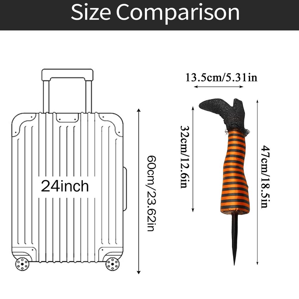 2Pcs Halloween Witch Legs With Stakes, Halloween Witch Prop Decoration, Halloween Decorations For Outdoor Garden , Indoor Outdoor Halloween Decor