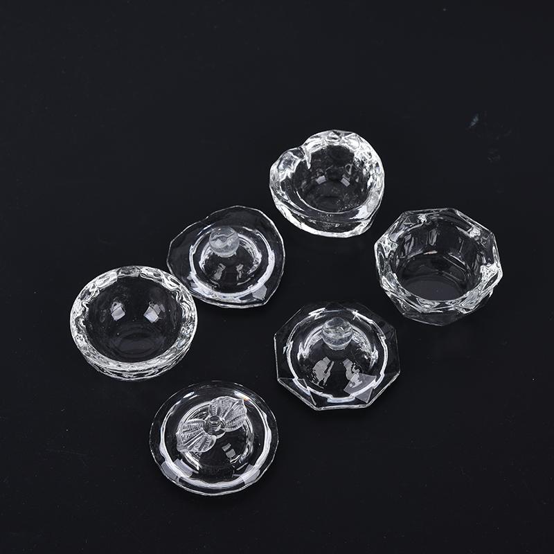 Verre Cristal Bol à Dappen Couvercle Porte-Gobelet Équipement Manucure Outil à Ongles