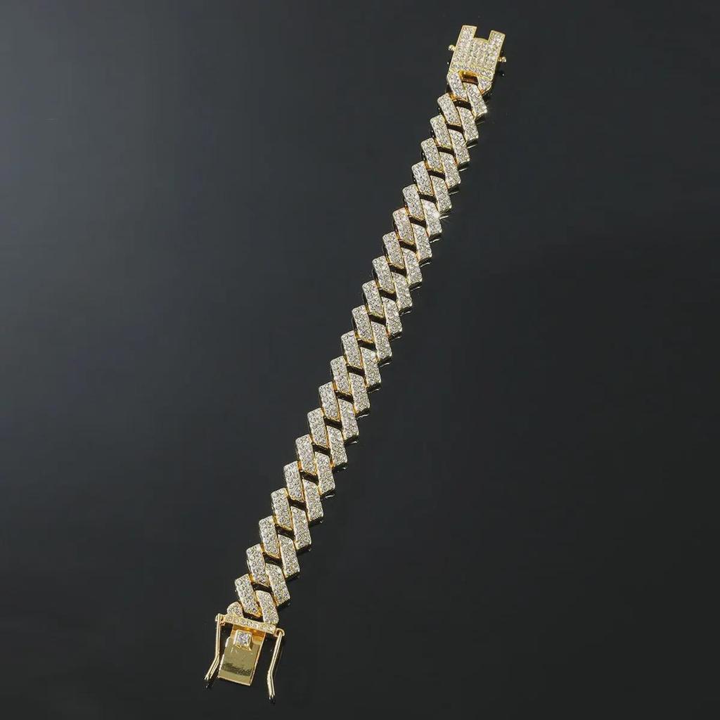 Europäisches und amerikanisches Hip-Hop-Armband mit Volldiamanten für Herren