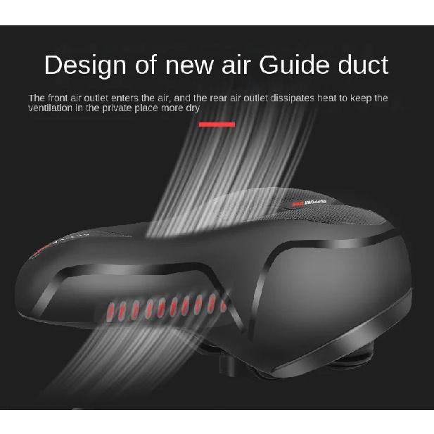 Hollow Breathable Bicycle Saddle Men Women MTB Road Bike Saddle Shock Absorbing Comfortable Big Butt Bike Seat Safety Warning