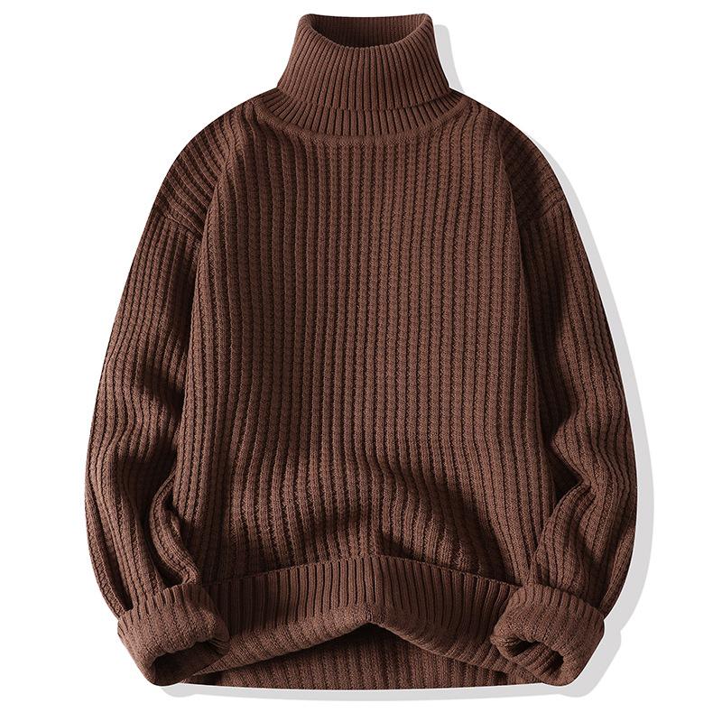 Men's Trendy Korean Style Thick High-Neck Sweater for Autumn/Winter