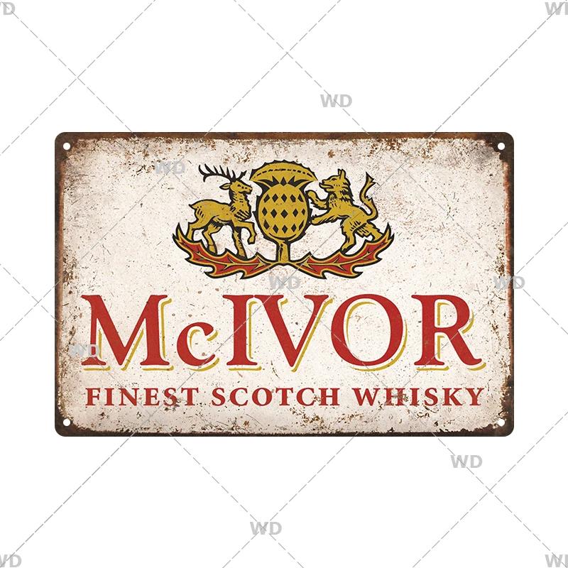 Whisky Marke Metall Vintage Blechschild Metallschild Dekorative Wandplakette Werbeschild Pub Bar Club Man Cave Dekor Wanddeko