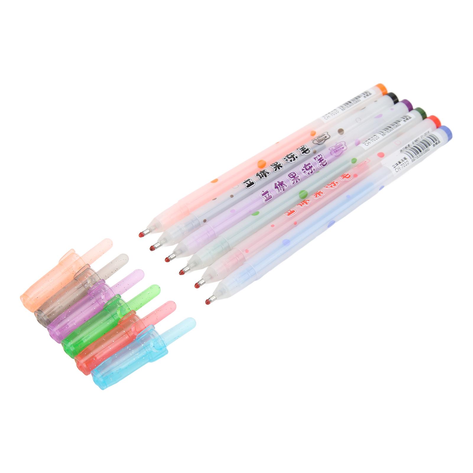 

6Pcs Colour Pen 6 Colours 3D Effect Gel Ink Writing Painting Tool Set Kit for
