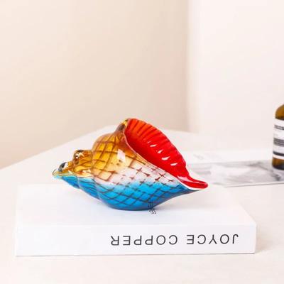 Glas mundgeblasene Muschel Conch Figur Skulptur Kristall Fisch Tank Tisch Dekor Ozean Multicolor nautischen Dekor