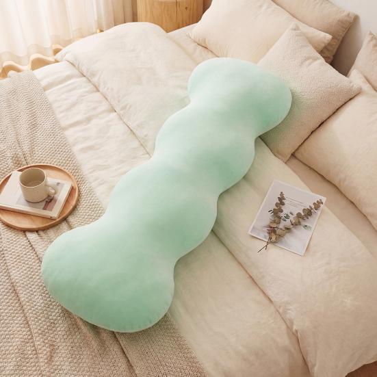 Adults Pea Pods Body Pillow Ice Silk Full Body Support Sleeping Pillow Ergonomic Soft Washable Cover Long Pillow for Side Sleepers