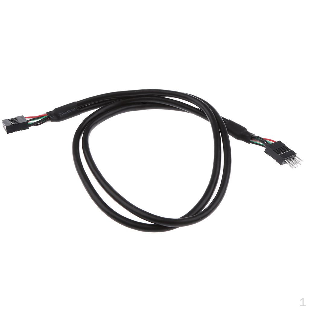 

USB2.0 9-pin Male to Female USB Extension Cable Black Lead