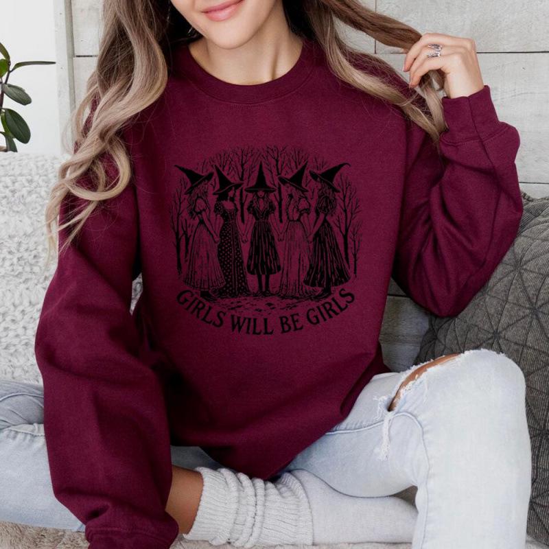 Funny Witch Sweatshirt for Girls - Halloween Edition