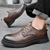 Fashion Business Genuine Leather Shoes Men's Lace Up Oxford Footwear Men's Lace-Up Classic Casual Shoes All-match Handmade Walking Shoes