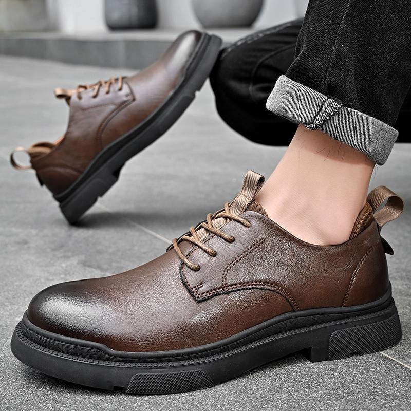 Mode Business Echtleder Schuhe Herren Schnürschuhe Oxford Schuhe Herren Schnürschuhe Klassische Freizeitschuhe Allround Handgefertigte Laufschuhe