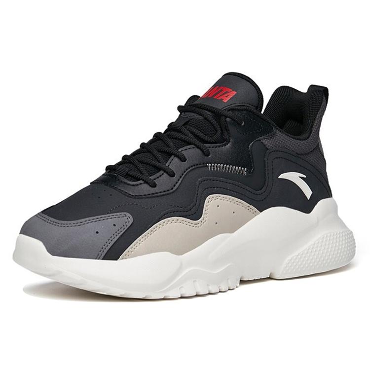 New ANTA Life Collection Casual Shoes Men Low Top Carbon Gray/Black/Steel Gray/Shade 2 Gray 112218860-6