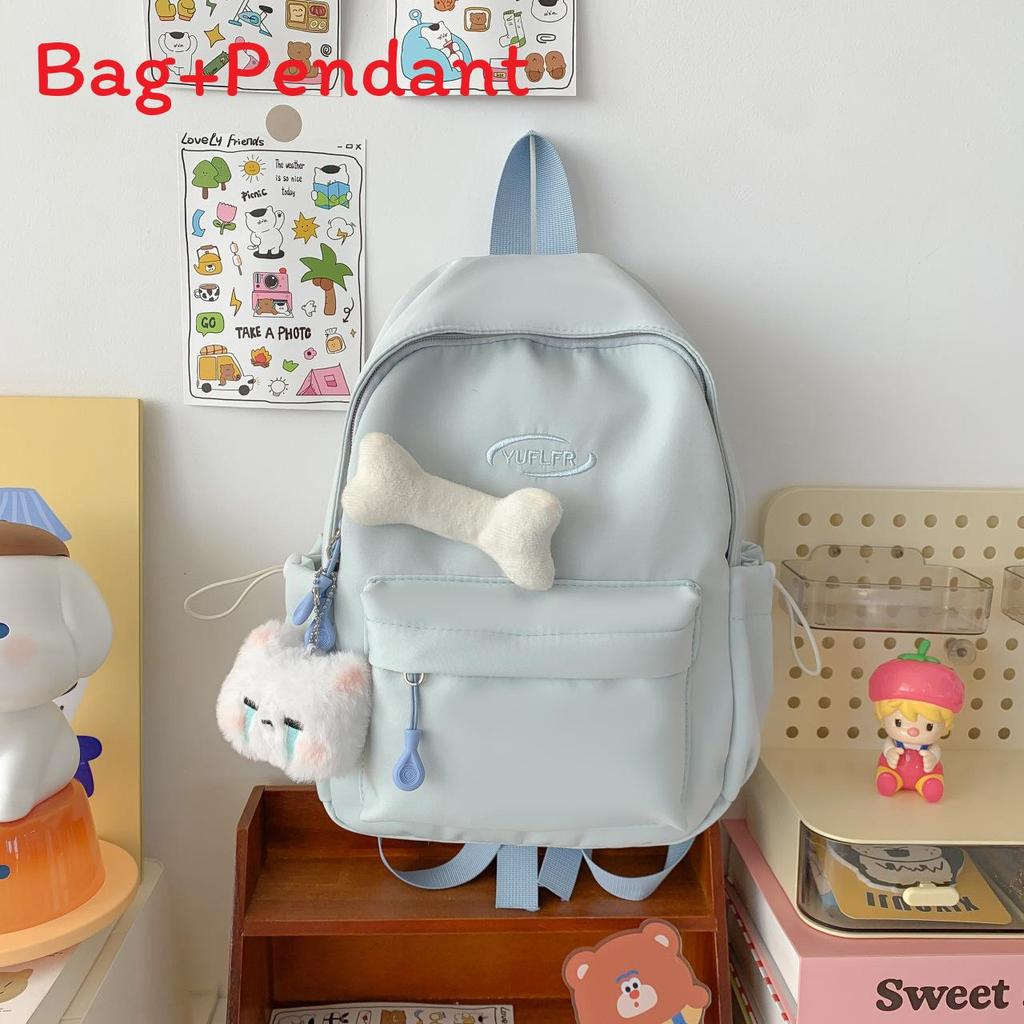 

Nylon Lightweight Casual Backpack With Letter Pattern For Travel And School Use 31cm синій