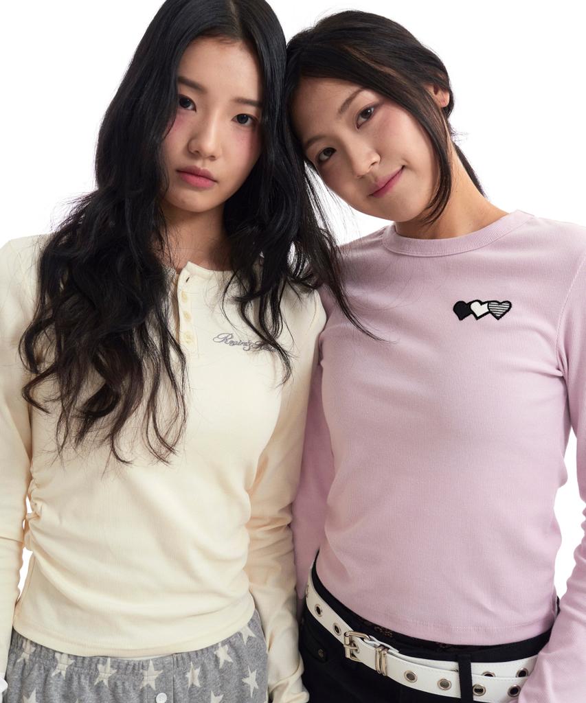 Loginaenloji Heart Wappen Basic Long Sleeve Pink