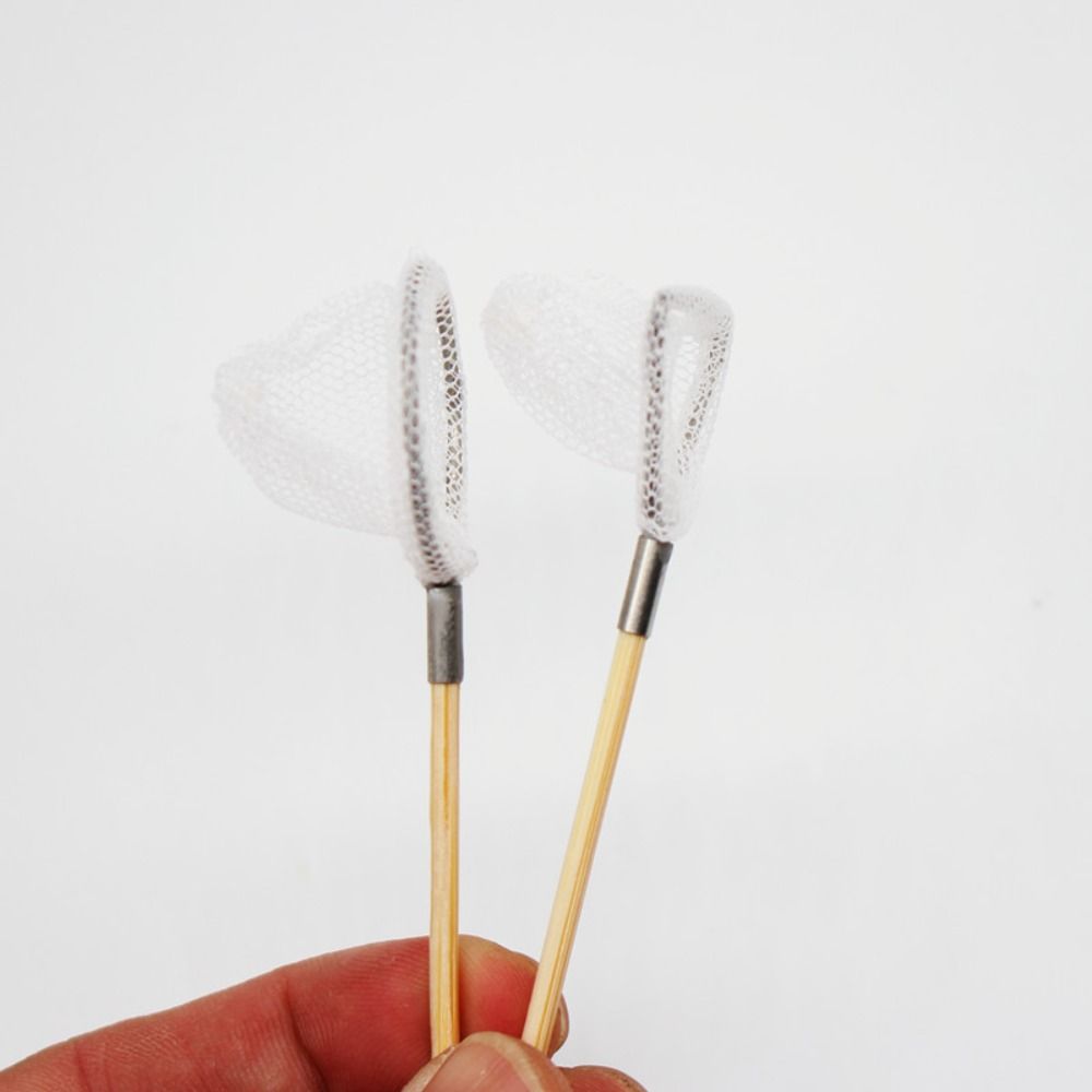 White Dollhouse Fishing Net Rod DIY Butterfly Nets Model Mini Miniature Sea Scene Props  Ob11