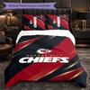 Set Biancheria da Letto in Microfibra con Fantasia Kansas City Chiefs 3 Pezzi Copripiumino Decorativo per Camera da Letto Uso Domestico