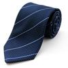 Brand Made In Jacquard Woven Pindot [Michiko London] Necktie, Japan, Silk, Weave, Pattern, Stripe, (Pattern B Navy)