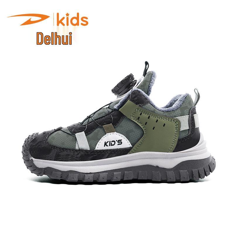 DEL Hui Kids  Sneakers: Autumn/Winter 2026 Leather Dad Style, Wear-Resistant, Cotton-Lined, Durable Children s Shoes. 30