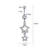 1PCS Edelstahl Silber Farbe Stern Bauchnabel Ringe Nabel Ring Cubic Zirkon Tropfen Baumeln Körper Bauch Piercing Schmuck sexy