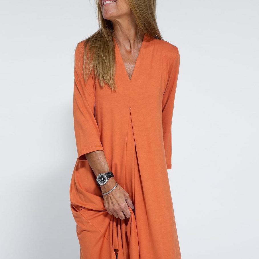 Vestito Lino Donna, Vestiti Estivi Donna Curvy Manica Corta Vestiti Casual Eleganti Tinta Unita Leggero Scollo V Prendisole Abito Spiaggia Donna