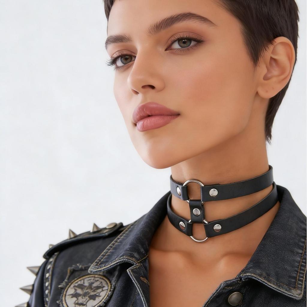 Fashion PU Leather Spiked Choker Punk Collar Women Men Rivets Studded Chocker Necklace Goth Jewelry Metal Gothic Accessories