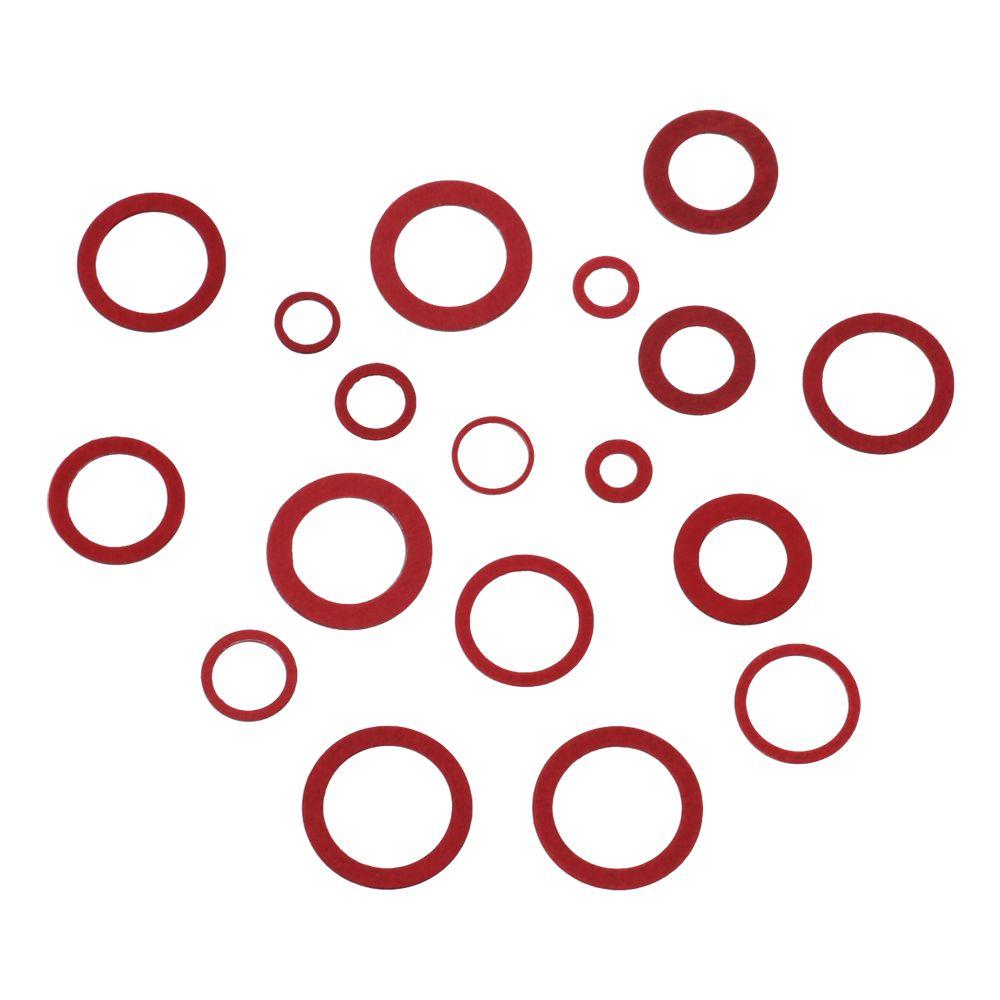 150Pcs Red Fiber Washer Assortment Kit 14 Sizes Flat Ring Washers Sealing Washers Set