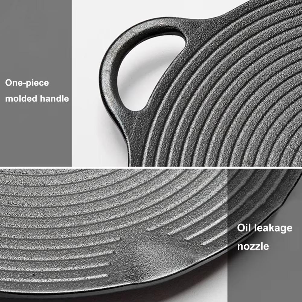 Cast Iron BBQ Grill Pan Non Stick Baking Tray Practical Grill Plate  Outdoor