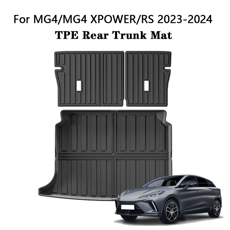 For MG4 EV / MG4 XPOWER / RS 2023-2024 Trunk Mat TPE Seat Backrest Cushion Anti-Kick Mat Trunk Mat Carpet Waterproof Cargo Liner