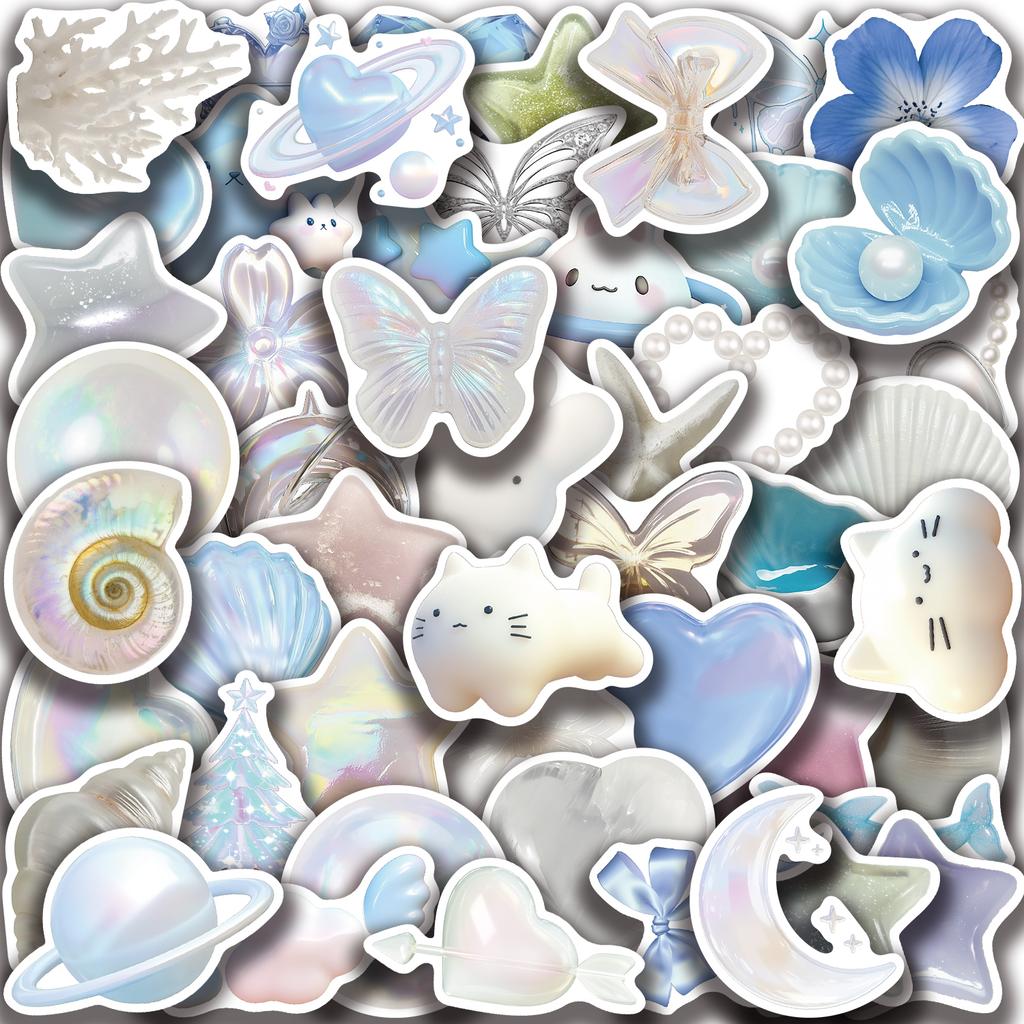 50PCS Dream Color Stickers Blue Healing Graffiti Mug Mobile Phone Laptop Luggage Decoration Stickers