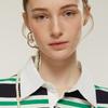 Iannmore Black Tape Logo Irregular Ring Pearl Earrings