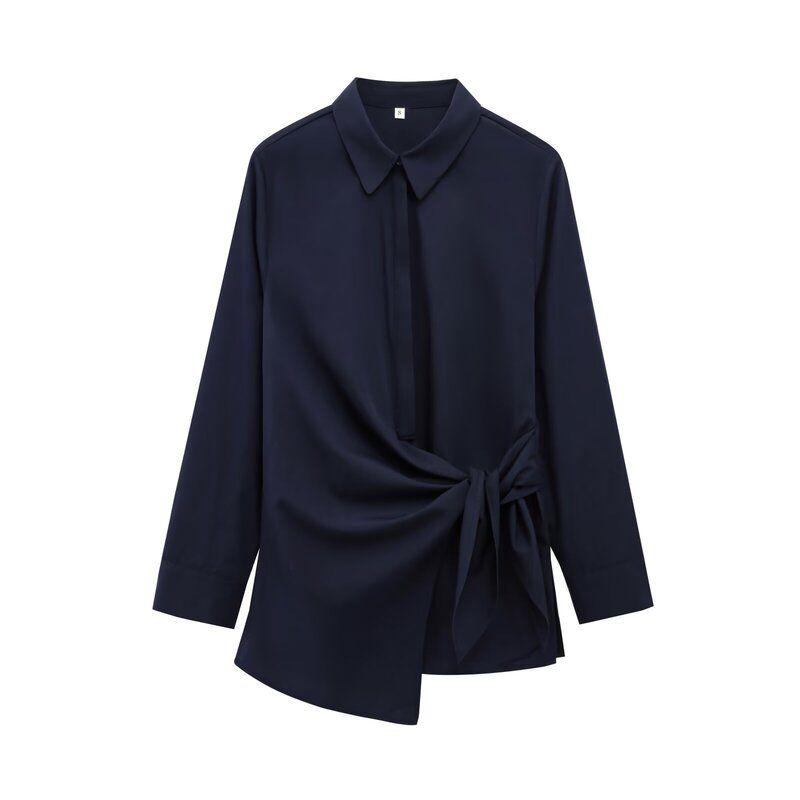 Fashion Style 2024 Summer New Arrival Women's Clothing Stylish Slim Looking Easiest for Match Double Breasted Poplin Shirt 9479306