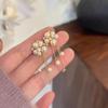 Silver Needle Cubic Zirconia Tassel Pearl Earrings - Elegant Design, High-End and Versatile Fashion Studs