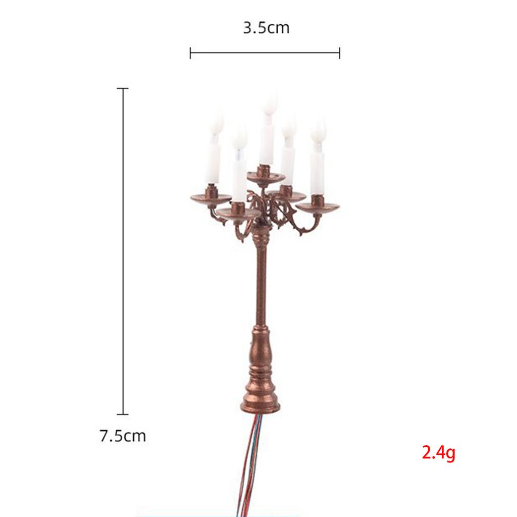 1/87 Scale Candlesticks Lights Model Sand Table Building Model Candle Led Light Dolls House Furniture Decoration for Kids Train