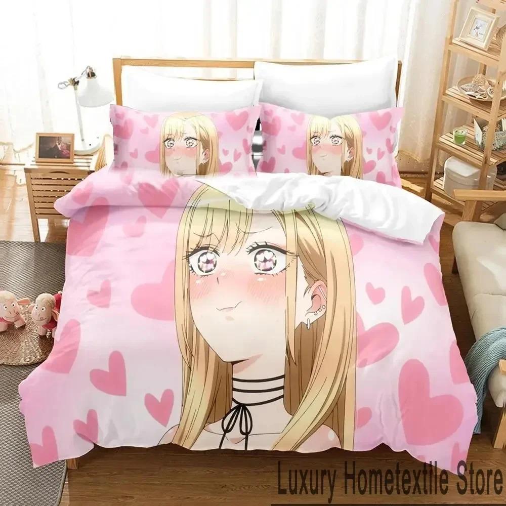 3D Print Anime My Dress Up Darling Bedding Set Duvet Cover Bed Set Quilt Cover Pillowcase Comforter King Queen Size Boys Adult