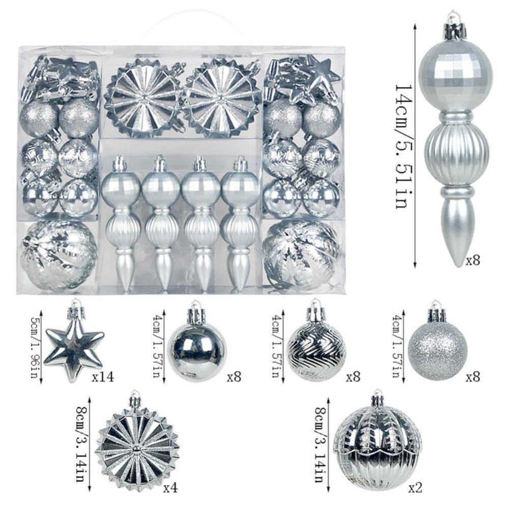 52pcs Gold Color Christmas Ball Ornaments Painted Christmas Ornament Set Christmas Celebration