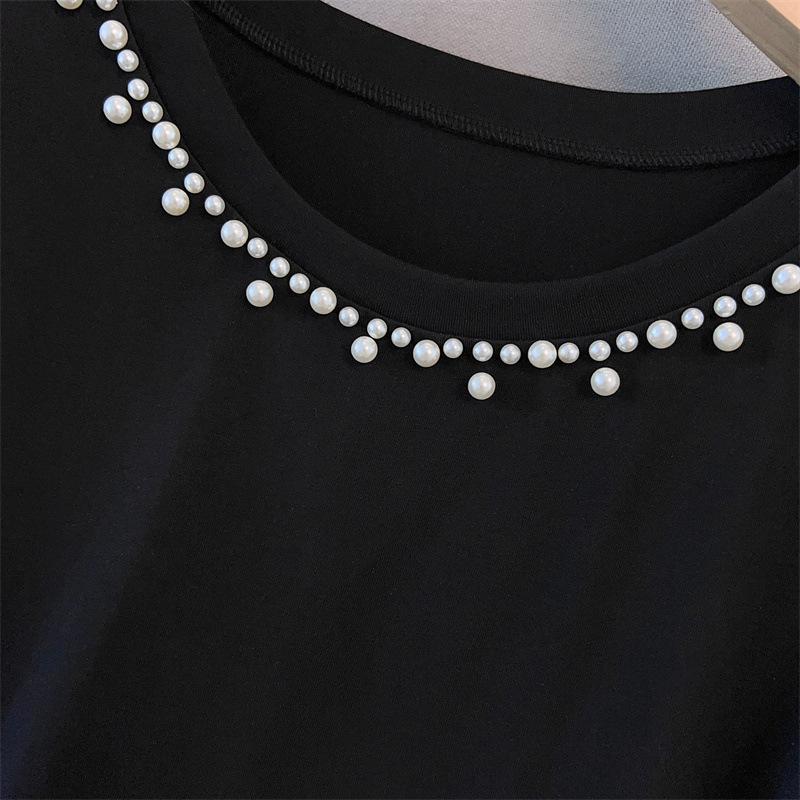 Plus Size Women's Loose Fit Split Hem Short Sleeve T-Shirt