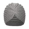 Women Bandana Turban Winter Knit Turban Cap Center Cross Hair Scarves Boho Warm Headband Muslim Hat