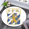 IFK Goteborg Printed Round Rug, Non Slip Washable Circular Carpet For Living Room Bedroom Playroom, Sports Fan Decor, Holiday Birthday Gift